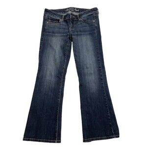American Eagle Jeans Size 10 34" Short Blue Favorite Boyfriend Relaxed Wide Leg